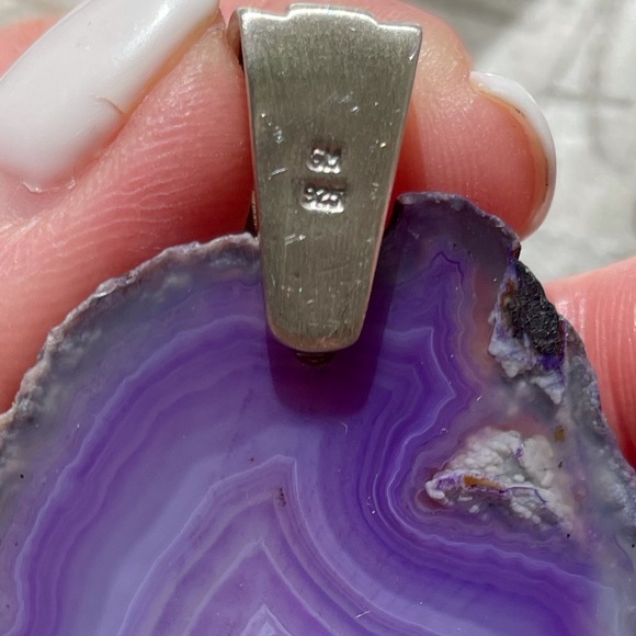 Agate S925 sterling silver pendant - Picture 9 of 10